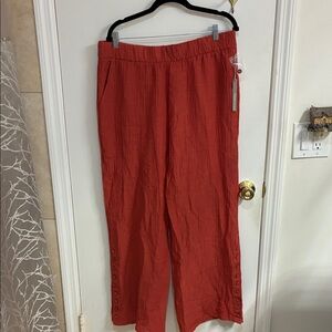 NWT Soft Surroundings Coral Wide Leg Pants Sz XL